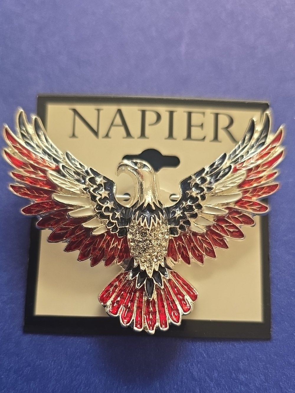NAPIER BRAND WOMEN'S BEAUTIFUL AMERICAN EAGLE FASHION JEWELRY PIN BROOCH - Picture 3 of 13
